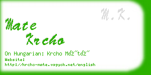 mate krcho business card